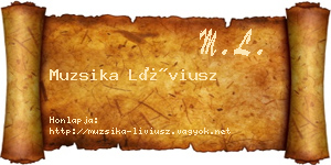 Muzsika Líviusz névjegykártya